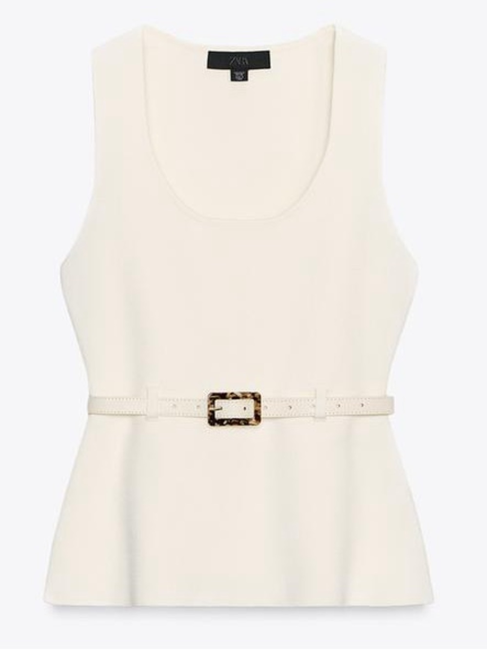🆕 NWT ZARA Cream Peplum Structured Top Quiet Luxury Old Money Clean Girl 🤍
